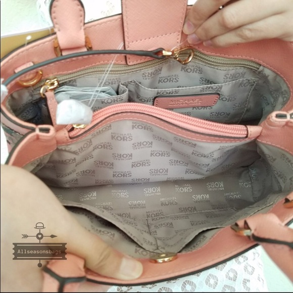 NWT Michael Kors Hailee Xs Satchel Floral Coral - Picture 7 of 8